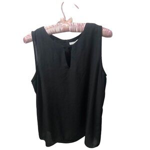 Black Key Hole Sleeveless Blouse, Size Large